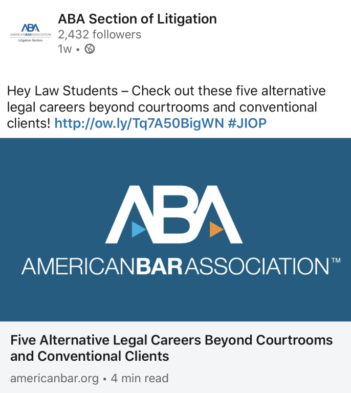 ABA Section of Litigation on LinkedIn
